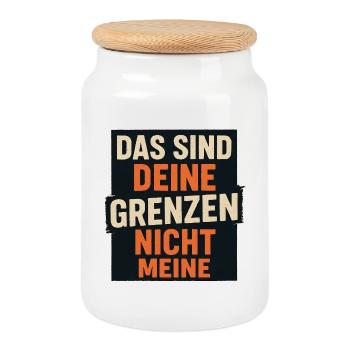 Das sind deine Grenzen nicht meine - Keksdose mit Holzdeckel - Weiß - Vorne