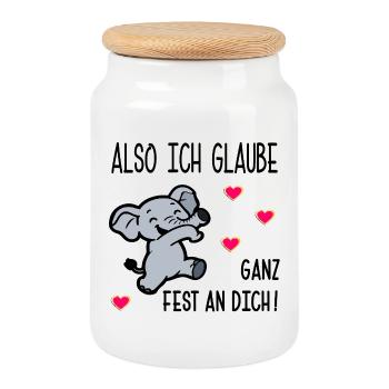 PRÜFUNGEN MOTIVATION GLAUBEN - Keksdose mit Holzdeckel - Weiß - Vorne