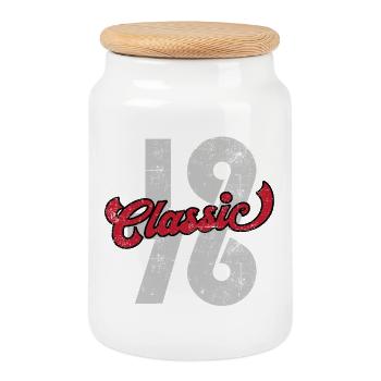 Classic 1976 - Cookie Jar with Wooden Lid - white - Front