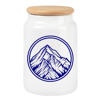 Rochers symboliques des montagnes - Boîte à biscuits avec couvercle en bois - blanc - Devant