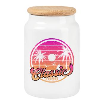 Millésime 1996 - Boîte à biscuits avec couvercle en bois - blanc - Devant