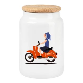 MOD DELNJOSERBOWKA - Boîte à biscuits avec couvercle en bois - blanc - Devant