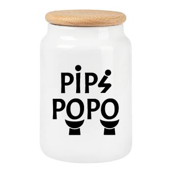 POPO! - Keksdose mit Holzdeckel - Weiß - Vorne