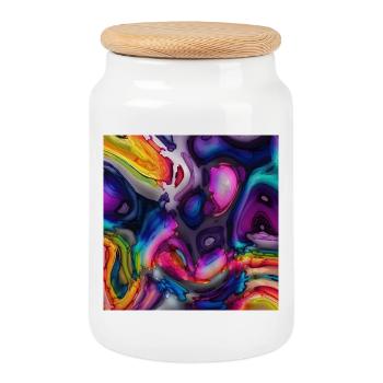 Art Paint - Boîte à biscuits avec couvercle en bois - blanc - Devant