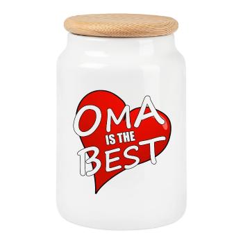 GRANDMA IS THE BEST - Cookie Jar with Wooden Lid - white - Front