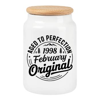février 1998 – Légende des sommets et montagnes - Boîte à biscuits avec couvercle en bois - blanc - Devant