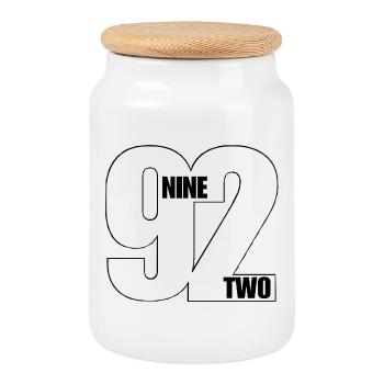 92 NINE TWO! - Cookie Jar with Wooden Lid - white - Front