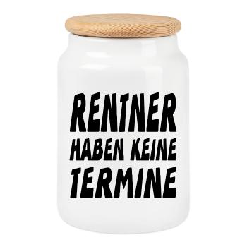 Rentner - Keksdose mit Holzdeckel - Weiß - Vorne