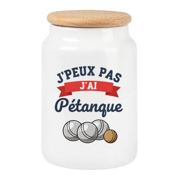 Ich kann nicht. Ich habe Pétanque gespielt. - Keksdose mit Holzdeckel - Weiß - Vorne