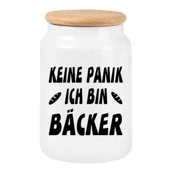Bäcker - Keksdose mit Holzdeckel - Weiß - Vorne