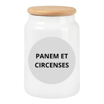 Panem et Circenses - Cookie Jar with Wooden Lid - white - Front