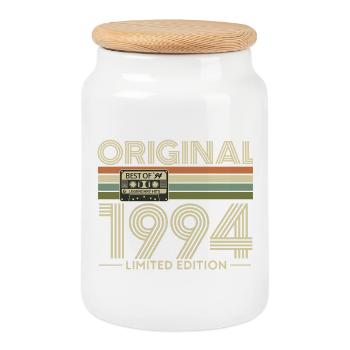 Originale Retro Limited Edition von 1994 - Keksdose mit Holzdeckel - Weiß - Vorne