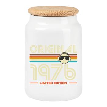 Original 1976 Retro Limited Edition - Cookie Jar with Wooden Lid - white - Front