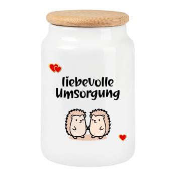 Danke Pflege Umsorgung - Keksdose mit Holzdeckel - Weiß - Vorne