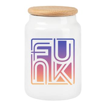 Funk Musik - Keksdose mit Holzdeckel - Weiß - Vorne