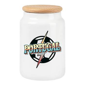Portugal Football Blitz - Cookie Jar with Wooden Lid - white - Front