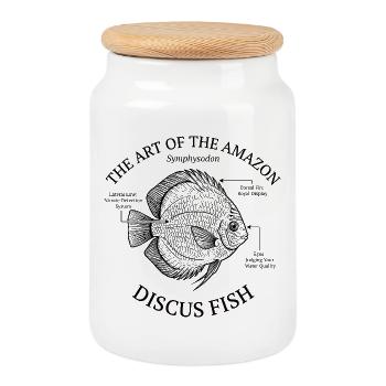 Aquarium Discus Fish Tank Aquarist - Boîte à biscuits avec couvercle en bois - blanc - Devant