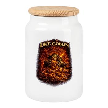 Dice Goblin T-Shirt – Dice & Role Play - Cookie Jar with Wooden Lid - white - Front