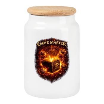 Game Master Fantasy RPG D20 Shirt - Keksdose mit Holzdeckel - Weiß - Vorne