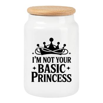 I'm not your base princess - Cookie Jar with Wooden Lid - white - Front