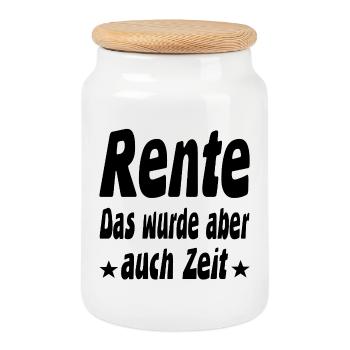 Pension - Cookie Jar with Wooden Lid - white - Front