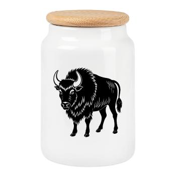 Buffalo - Keksdose mit Holzdeckel - Weiß - Vorne