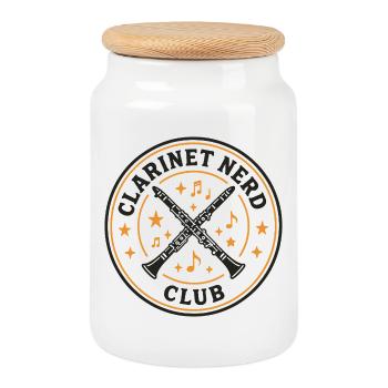 Club des nerds de clarinettes | Humour musicien - Boîte à biscuits avec couvercle en bois - blanc - Devant
