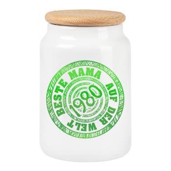 Mutti 1980 - Boîte à biscuits avec couvercle en bois - blanc - Devant