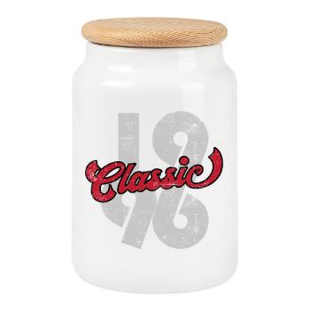 Classique 1996 - Boîte à biscuits avec couvercle en bois - blanc - Devant