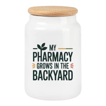 Naturopathe My Pharmacy Grow Backyard Professional - Boîte à biscuits avec couvercle en bois - blanc - Devant