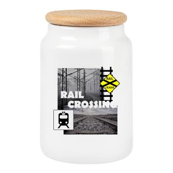 RAIL CROSSING - Keksdose mit Holzdeckel - Weiß - Vorne