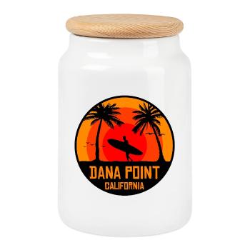 Coucher de soleil sur les surfs de Dana Point - Boîte à biscuits avec couvercle en bois - blanc - Devant