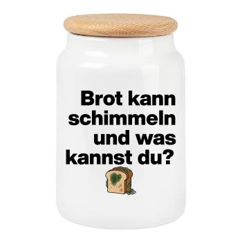 BREAD MOLD AND YOU? SARCASM GIFT FUNNY - Cookie Jar with Wooden Lid - white - Front