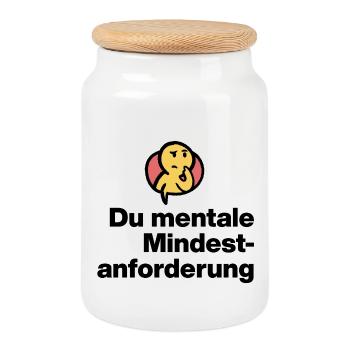 VOUS AVEZ UNE EXIGENCE MENTALE MINIMALE. DON DE SARCASME - Boîte à biscuits avec couvercle en bois - blanc - Devant
