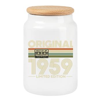 Cassette 1959 Edition Limitée - Boîte à biscuits avec couvercle en bois - blanc - Devant