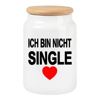 Single - Keksdose mit Holzdeckel - Weiß - Vorne