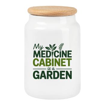 Naturopath My Medicine Cabinet Garden  - Cookie Jar with Wooden Lid - white - Front