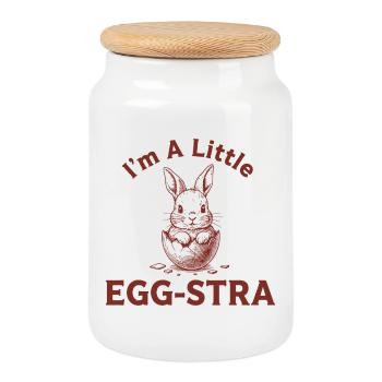 T-shirt Egg-STRA Bunny - Boîte à biscuits avec couvercle en bois - blanc - Devant