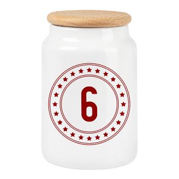 Insigne de la victoire rouge 6 - Boîte à biscuits avec couvercle en bois - blanc - Devant