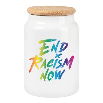 End Racism Now - Keksdose mit Holzdeckel - Weiß - Vorne