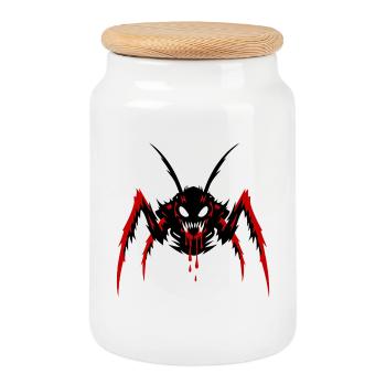 Demonic Insect Monster - Cookie Jar with Wooden Lid - white - Front