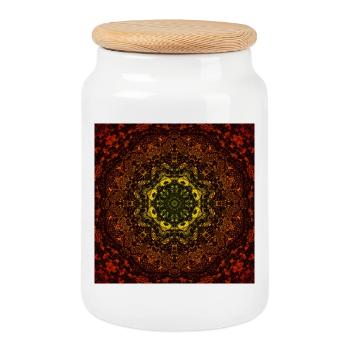 Kaleidoskop Mandala Magie der Nacht - Keksdose mit Holzdeckel - Weiß - Vorne