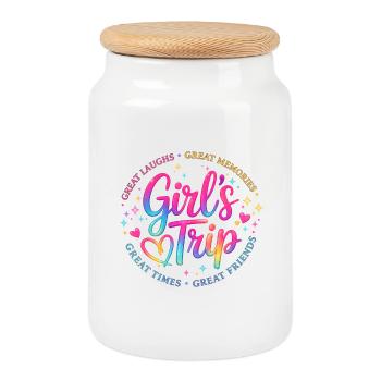 Girls Trip – Great Laughs Great Memories - Keksdose mit Holzdeckel - Weiß - Vorne