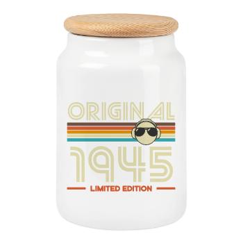 Original 1945 Retro Edition - Cookie Jar with Wooden Lid - white - Front