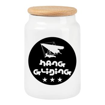 Hanggliding Pro Series Abzeichen - Keksdose mit Holzdeckel - Weiß - Vorne
