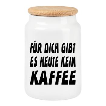Café - Boîte à biscuits avec couvercle en bois - blanc - Devant