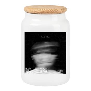 Fais-le. Motivationwear - Boîte à biscuits avec couvercle en bois - blanc - Devant