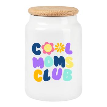 Club des Mamans Cool n°1 - Boîte à biscuits avec couvercle en bois - blanc - Devant