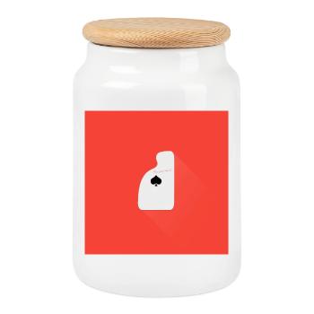 Play your hand – Minimal Karten Design - Keksdose mit Holzdeckel - Weiß - Vorne