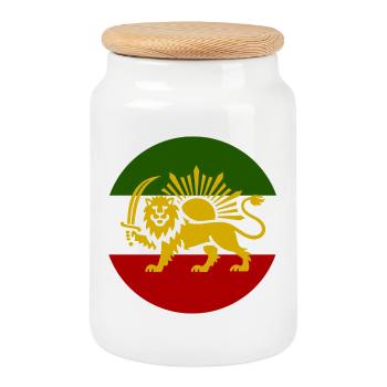 Freies Iran - Keksdose mit Holzdeckel - Weiß - Vorne